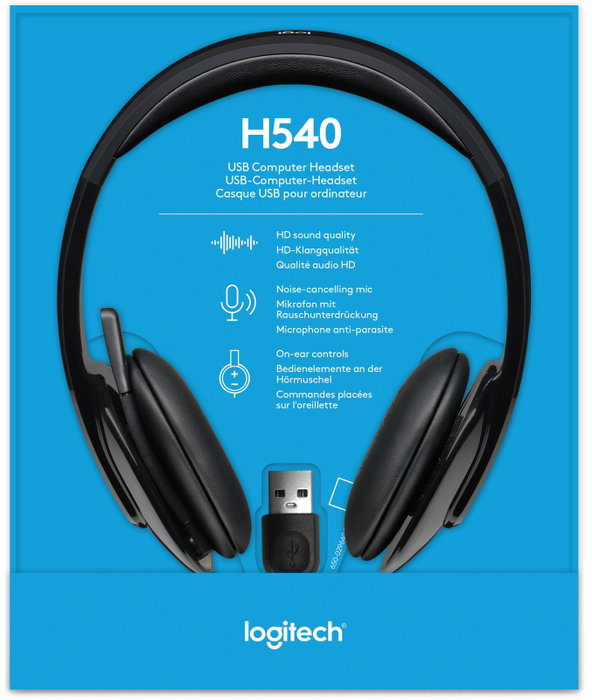 Logitech H540 Headset con micrófono negro